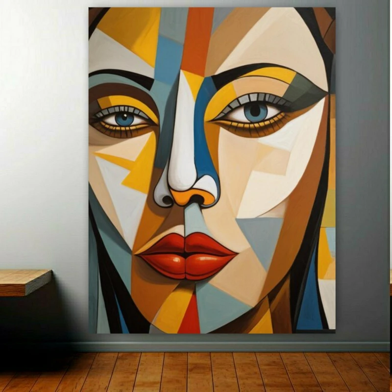 تابلو بوم مدل نقاشی چهره دختر  کد BK2151