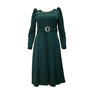 پیراهن یقه باز زنانه مدل بهاره کد 10306 رنگ سبز