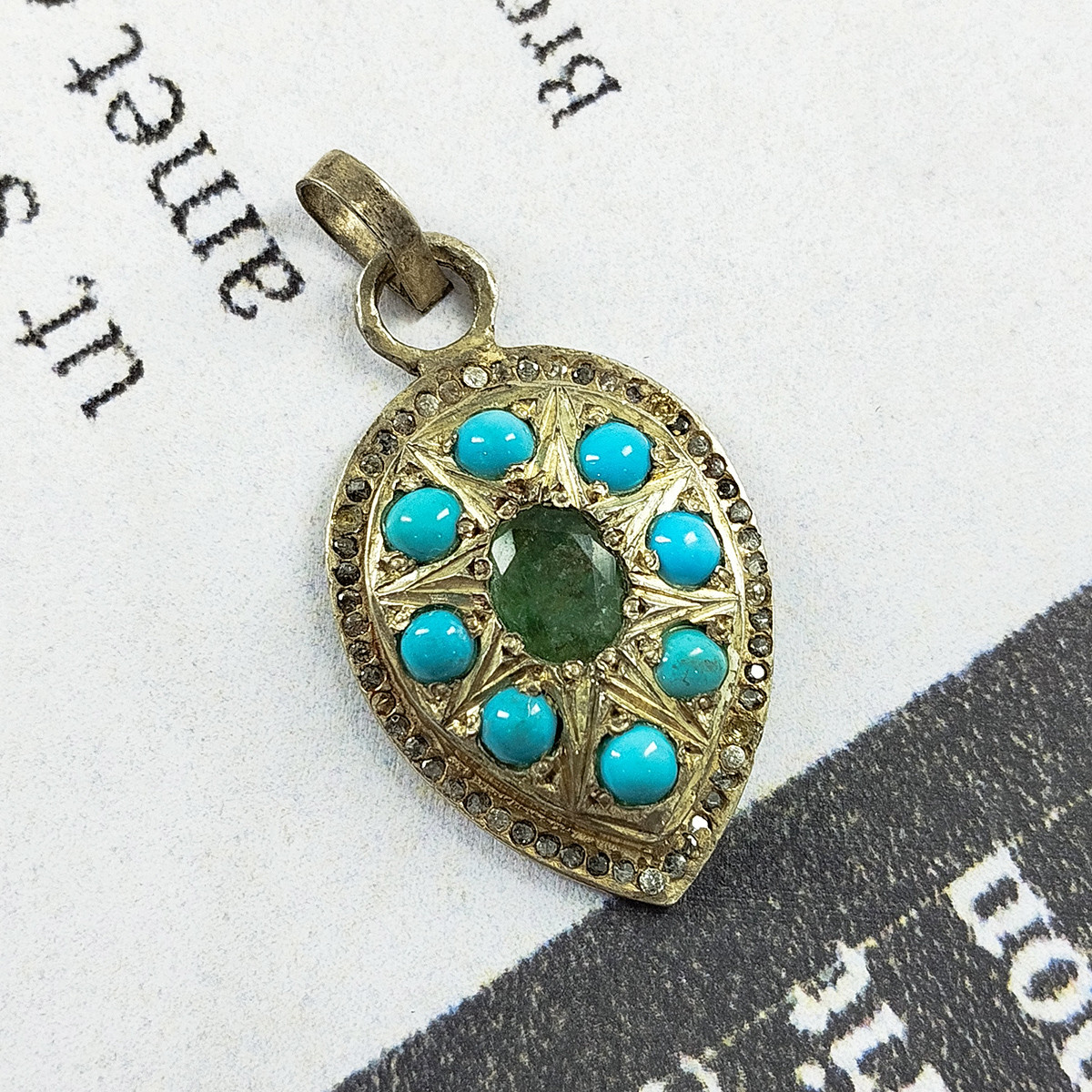 آویز گردنبند نقره زنانه سلین کالا مدل فیروزه کد 109