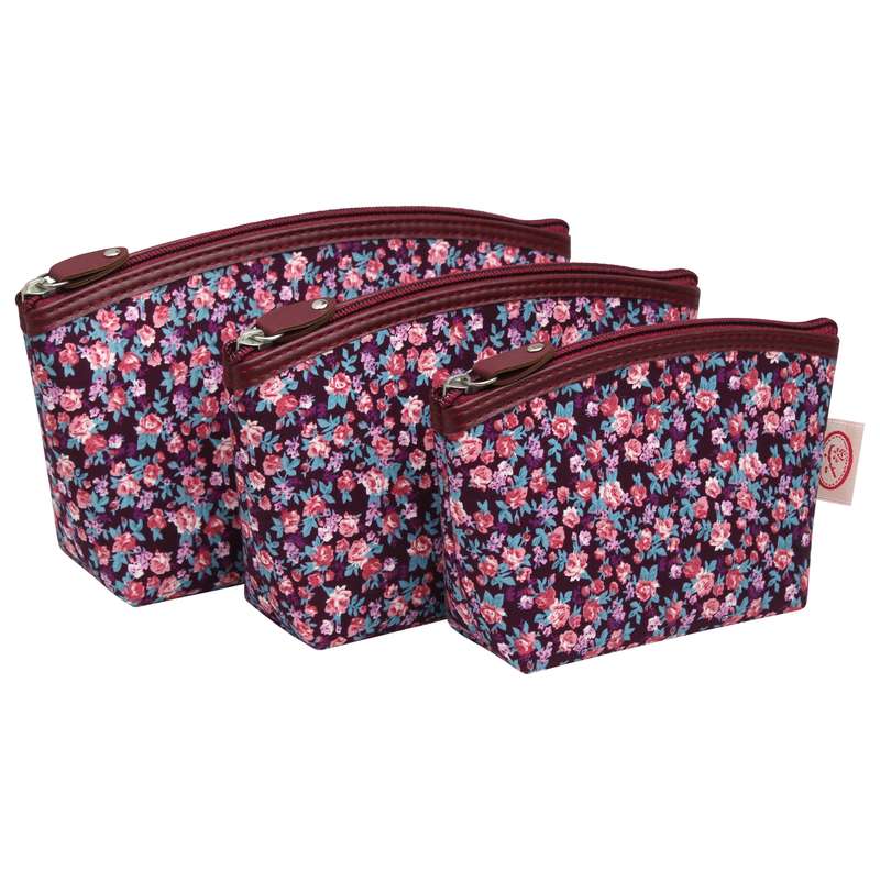 کیف لوازم آرایش زنانه سیب مدل KHTN مجموعه 3 عددی