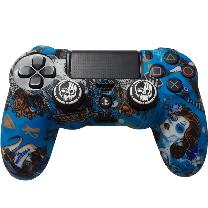 محافظ دسته پلی استیشن ۴ مدل 01 BLOODY GIRL به همراه روکش آنالوگ