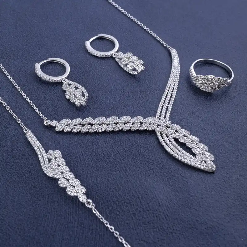 ست نقره زنانه مدل تنیسی AMT_M131