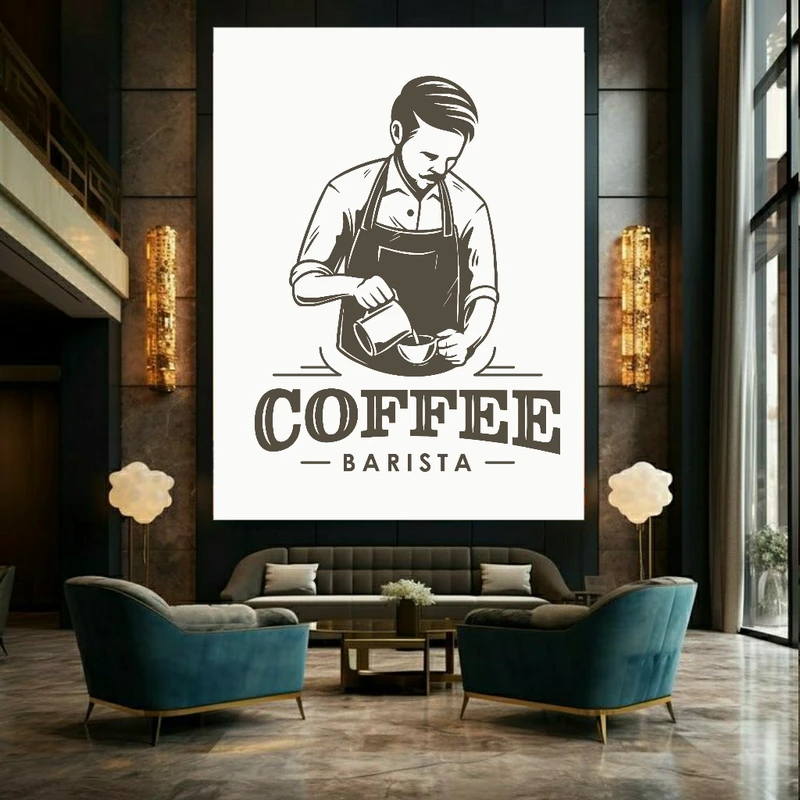 تابلو بوم طرح کافی شاپ مدل باریستا کد BK23475