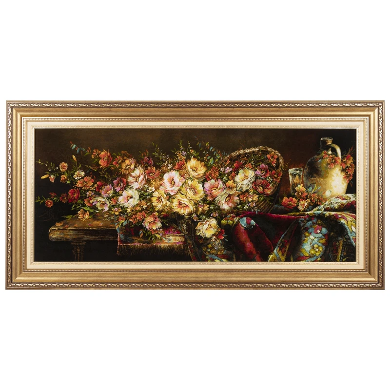 تابلو فرش دستباف سی پرشیا طرح گل در سبد کد 904024