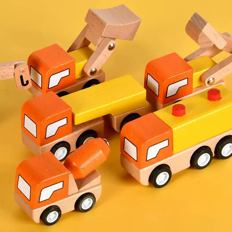 ماشین بازی مدل چوبی مجموعه 6 عددی