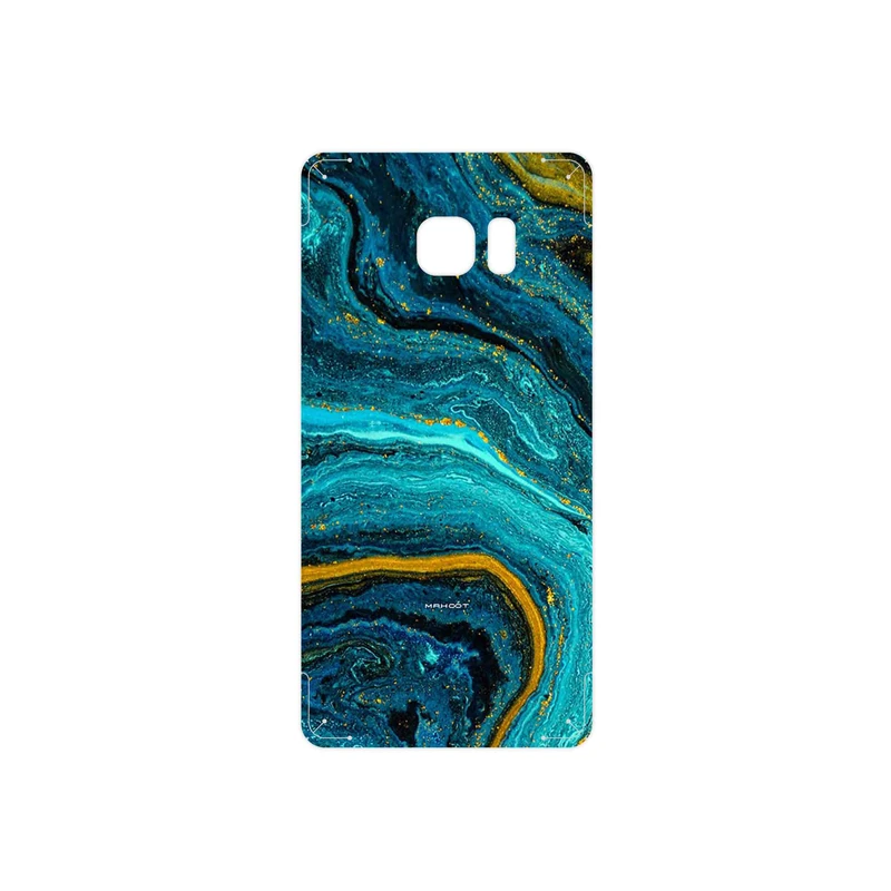 برچسب پوششی ماهوت مدل Turquoise marblewith golden streaks مناسب برای گوشی موبایل سامسونگ Galaxy Note 7