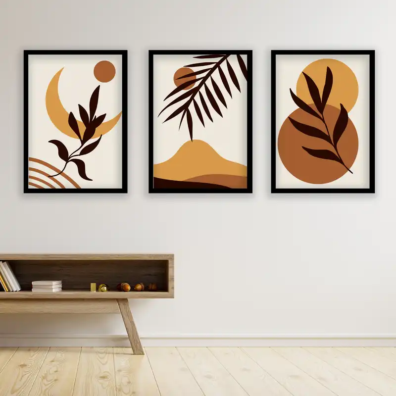 تابلو مدل مینیمال دکوراتیو کد LA-G30120 مجموعه 3 عددی