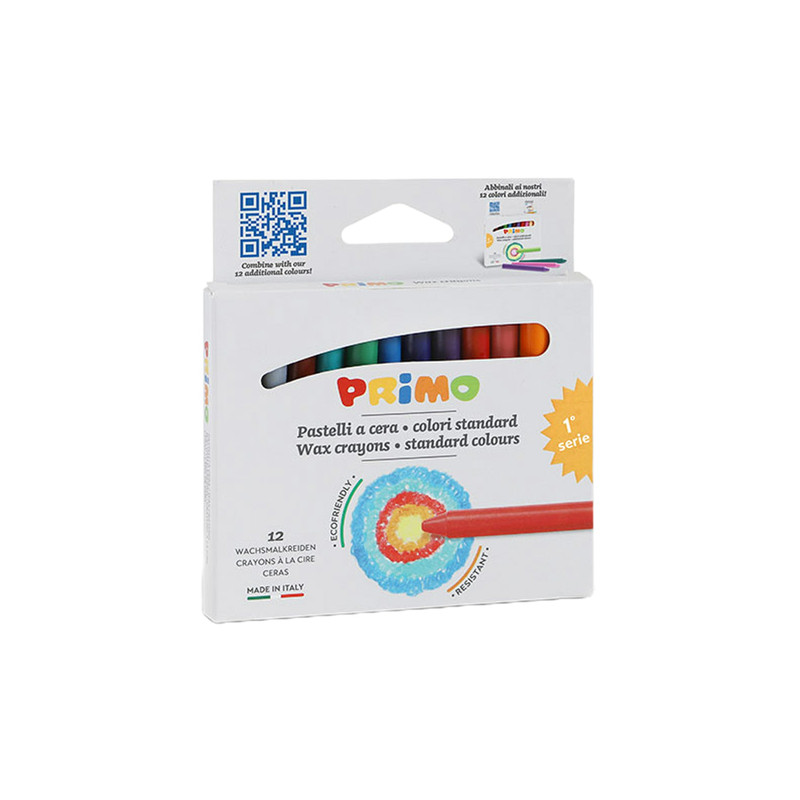 مداد شمعی 12 رنگ پریمو مدل 0501PC12E مداد شمعی 12 رنگ پریمو مدل 0501PC12E