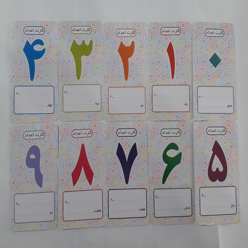 بازی آموزشی اعداد مدل 0تا9 طرح کارتی کد 007 بسته 2 عددی