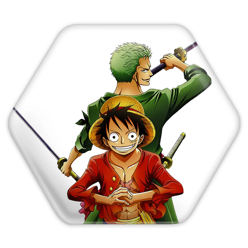 پیکسل خندالو طرح لوفی و زورو انیمه وان پیس مدل شش ضلعی کد 11443