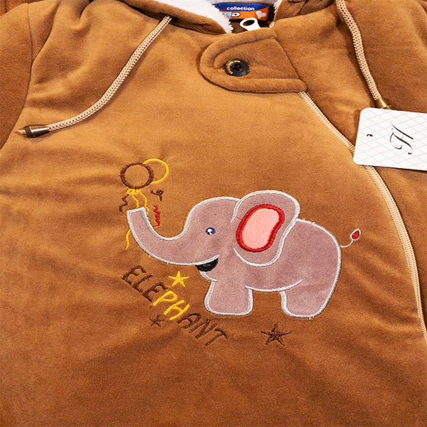 سرهمی نوزادی مدل Elephant رنگ قهوه ای روشن