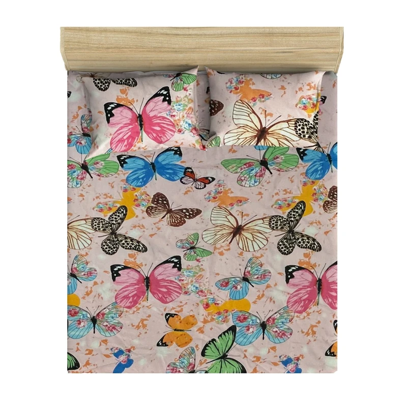 سرویس ملحفه کوکو جم مدل دیجی پروانه دونفره 3 تکه