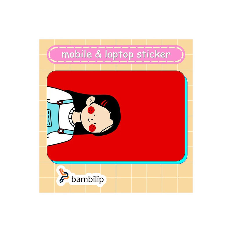 استیکر بامبیلیپ مدل کارت عابر طرح دختر لپ قرمزی N کد 9282599