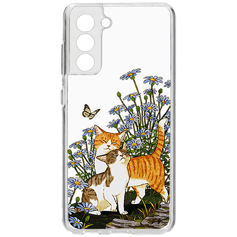 کاور طرح Cat & Butterfly مناسب برای گوشی موبایل سامسونگ Galaxy S22 Plus