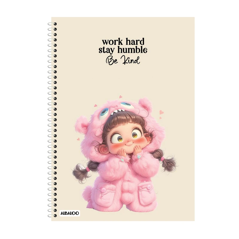 دفتر زبان 100 برگ آلبالو طرح دختر فانتزی کد 2026