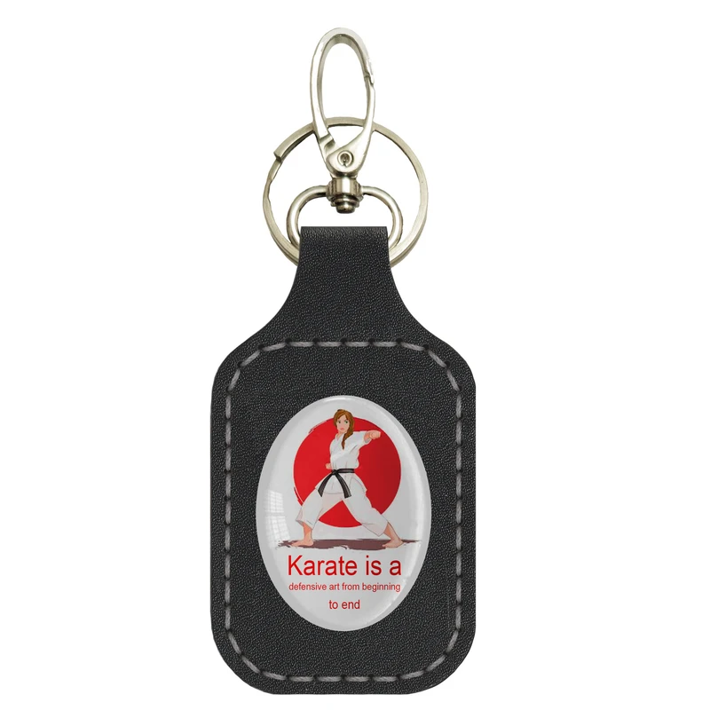 جاکلیدی دستی چرم مدل srn003 طرح کاراته کد5