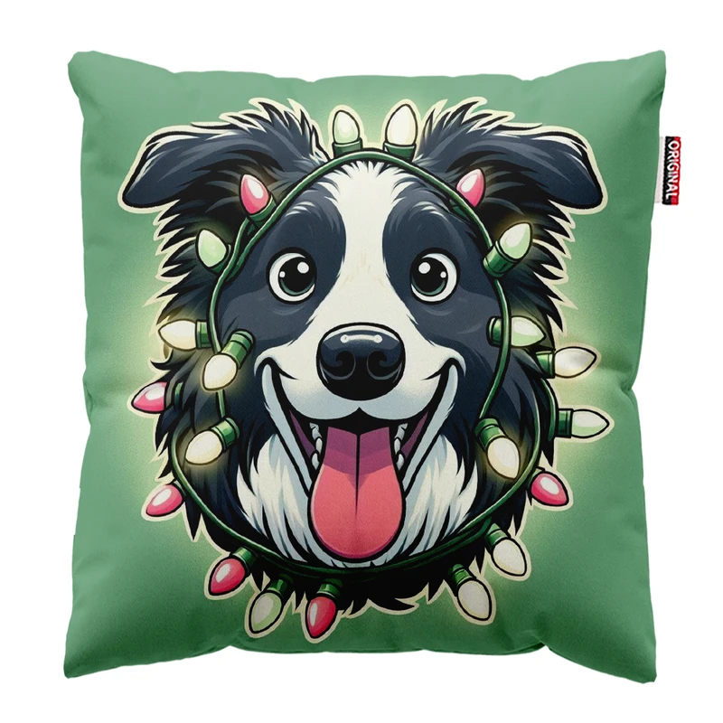 کوسن پاد آفرین مدل کریسمس طرح سگ کد PK402767 سایز 40*40 سانتی متر