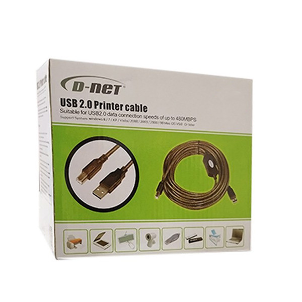 کابل پرینتر USB2.0 دی نت مدل UP2 طول 15 متر