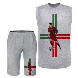 ست تاپ و شلوارک راحتی مردانه مدل رونالدو A424