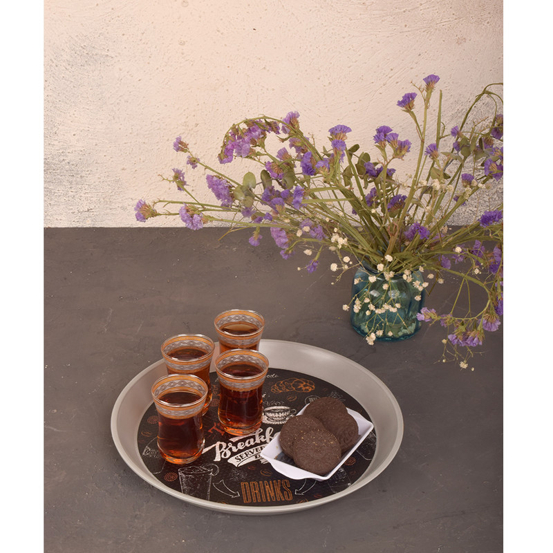 سینی  بدون دسته مهروز مدل 6001 طرح Tasty سایز 20x20 سانتی متر