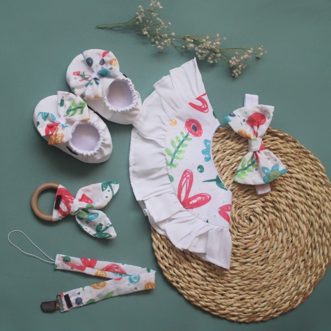 ست هدبند ریماز مدل بهار کد m2402 به همراه بند پستانک و دندانگیر - - 7