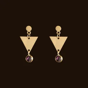 گوشواره طلا 18 عیار زنانه آمانژ مدل مثلث کد D10021