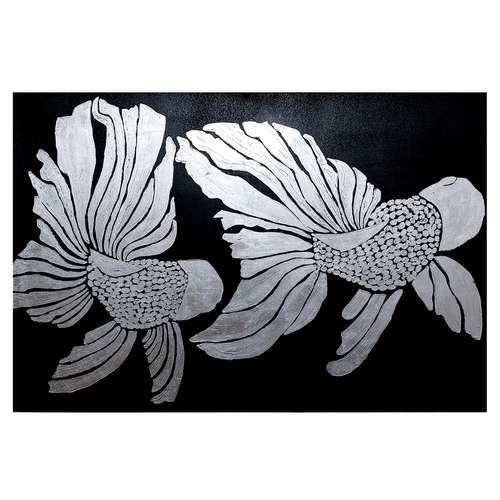 تابلو نقاشی ورق نقره طرح ماهی کد 0169