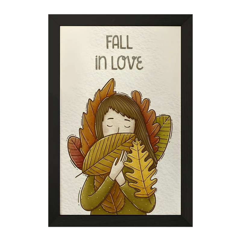 تابلو خندالو مدل دختر و پاییز کد F7311