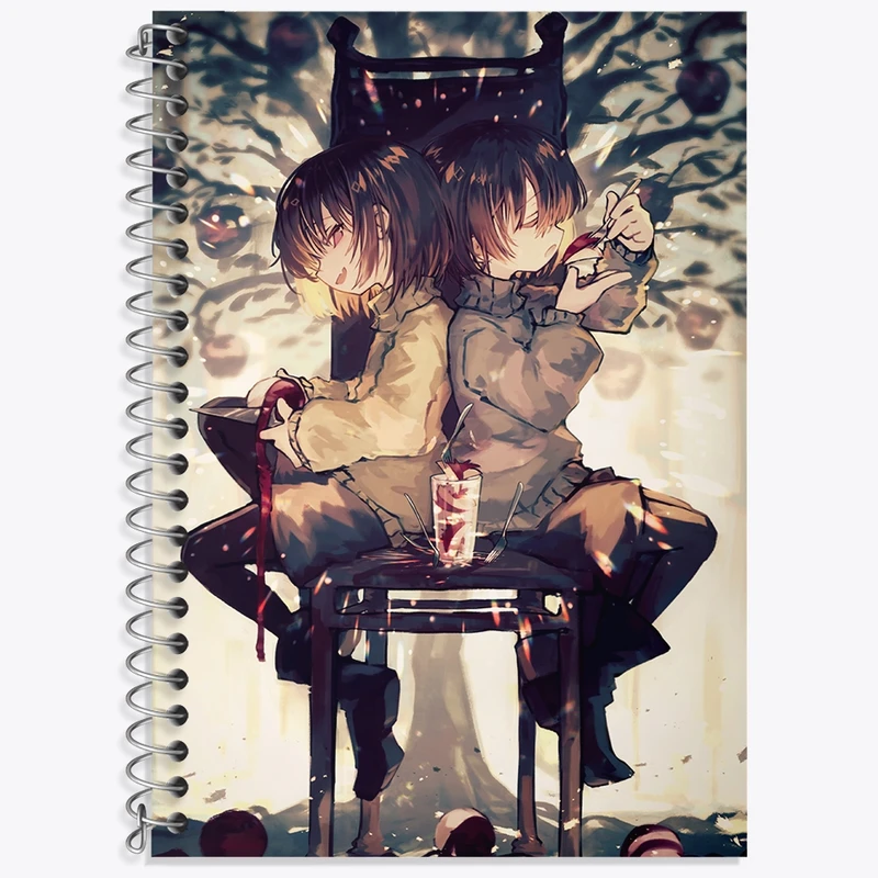 دفتر زبان 50 برگ خندالو مدل دو خط طرح بازی آندرتیل (Undertale) کد 31789