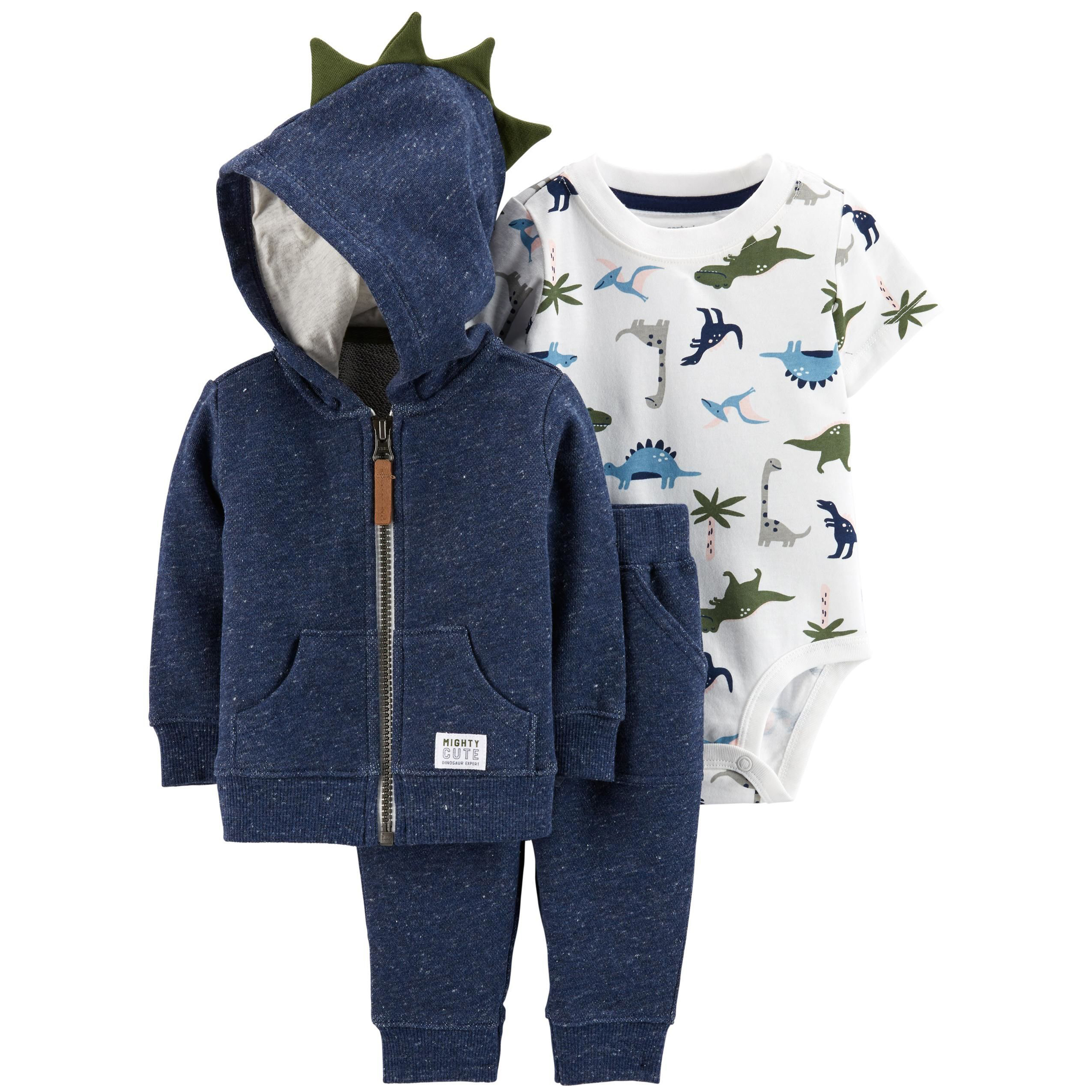 ست 3 تکه لباس نوزادی پسرانه کارترز طرح Dinosaur Expert کد M368