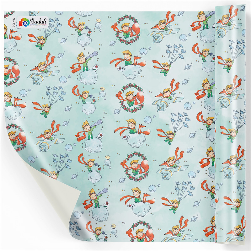 کاغذ کادو صدفی طرح طرح شازده کوچولو بسته 2 عددی