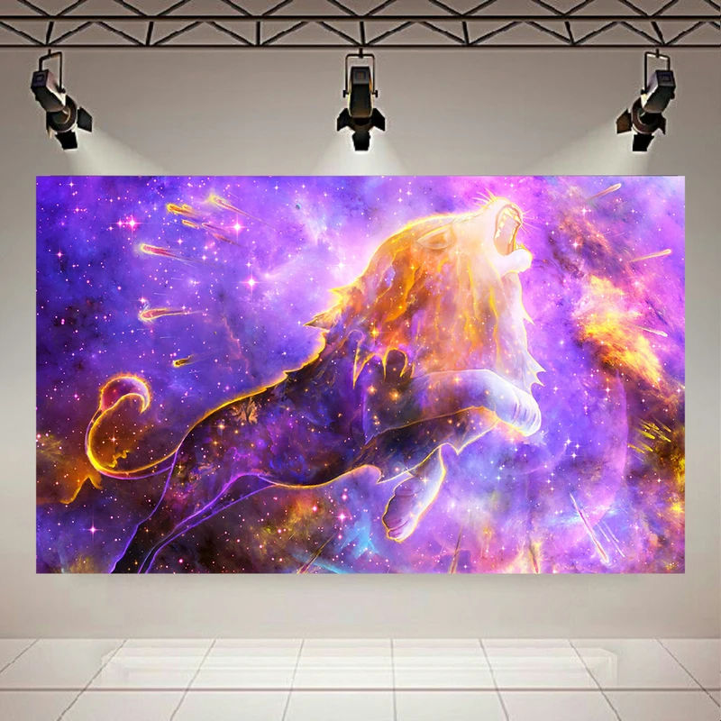 تابلو بوم طرح مخمل مدل  بلک لایت کهکشان و شیر کد PD837