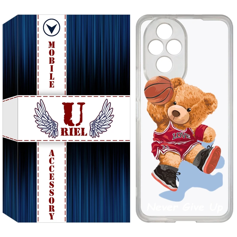 کاور یوریل مدل Clear کد 63 طرح خرس ورزشکار مناسب برای گوشی موبایل آنر 200