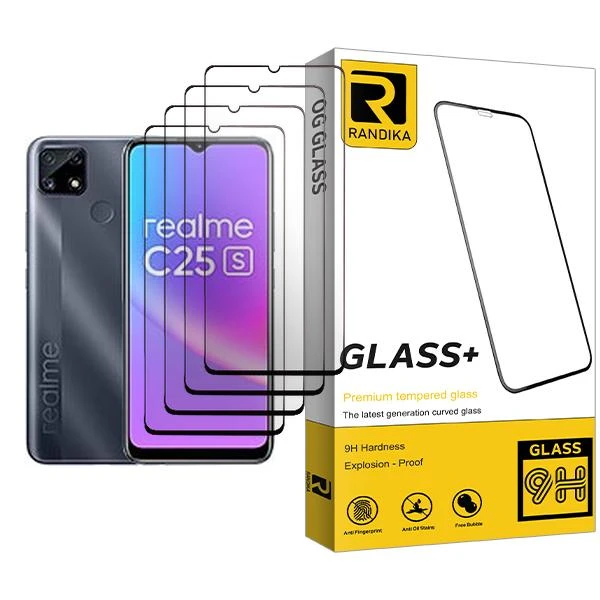 محافظ صفحه نمایش راندیکا مدل Randika Glass MIX004 مناسب برای گوشی موبایل ریلمی C25s بسته چهار عددی