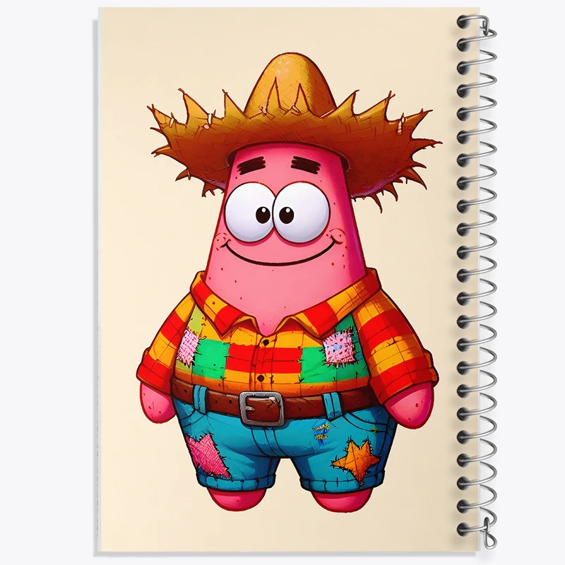 دفتر ژورنال نویسی 50 برگ خندالو مدل نقطه ای طرح پاتریک باب اسفنجی کد N3754