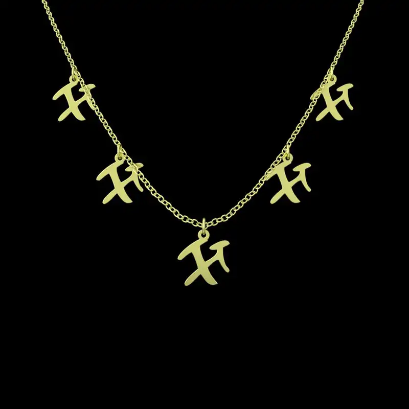 گردنبند طلا 18 عیار زنانه مدوپد مدل هندسی کد RNA16131