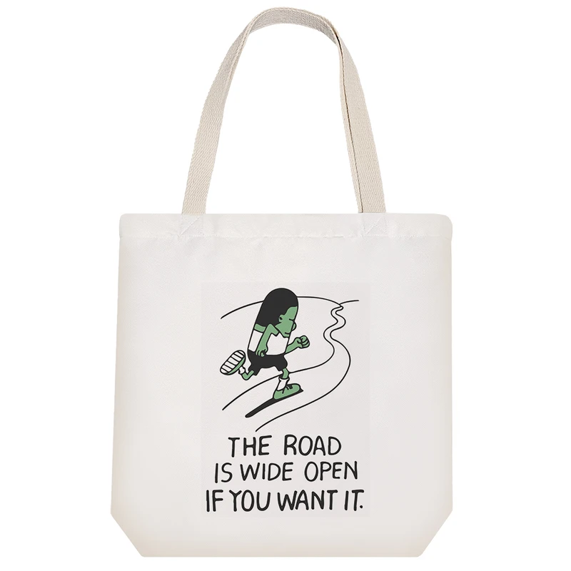 ساک خرید پارچه ای خندالو طرح The Road Is Wide Open If You Want It مدل توت بگ کد 6648