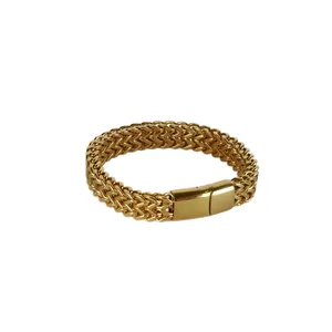 دستبند مردانه مدل بافت دو زنجیر