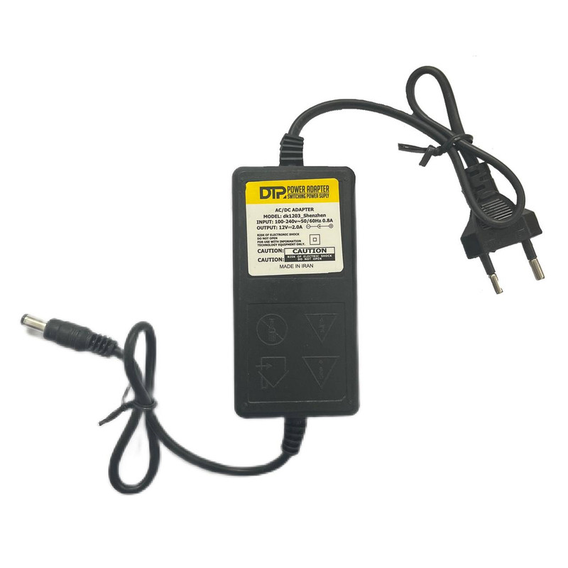 آداپتور 12 ولت 2 آمپر مدل 12v02 بسته 2 عددی