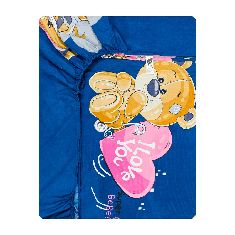 ملحفه میکرو آدنو مدل خرس کوچولو کد MC13 یک نفره سایز 90x200 سانتی متر