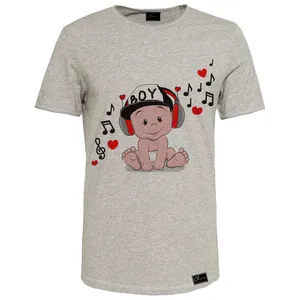 تی شرت دخترانه مدل ملودی کدD10 رنگ طوسی 