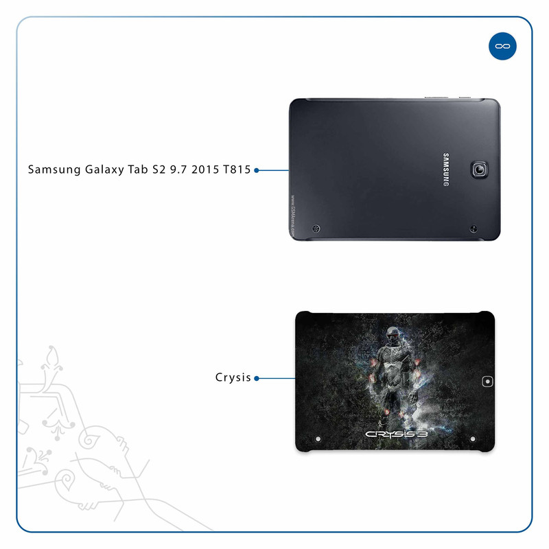 برچسب پوششی ماهوت مدل Crysis مناسب برای تبلت سامسونگ Galaxy Tab S2 9.7 2015 T815