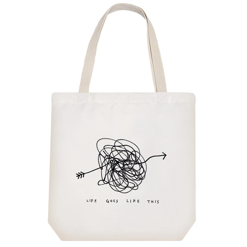 ساک خرید خندالو مدل Life Goes Like This کد H888