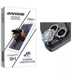 محافظ لنز دوربین جی اف مدل Diamond رینگی نگین دار مناسب برای گوشی موبایل اپل iPhone 14 Pro / 14 Pro Max / 15 Pro / 15 Pro Max
