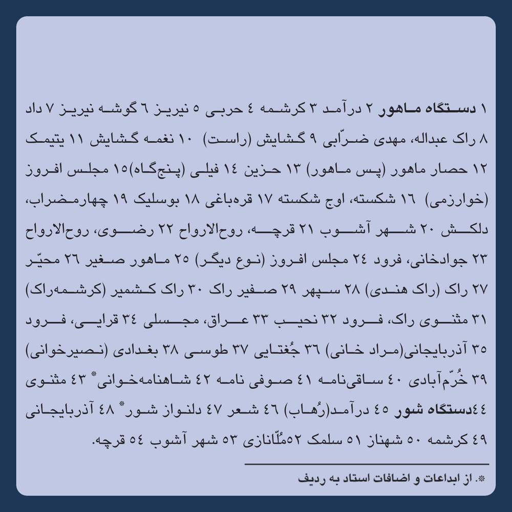 بسته آموزش ردیف موسیقی آوازی ایران نشر آوای نوین بسته آموزش ردیف موسیقی آوازی ایران نشر آوای نوین
