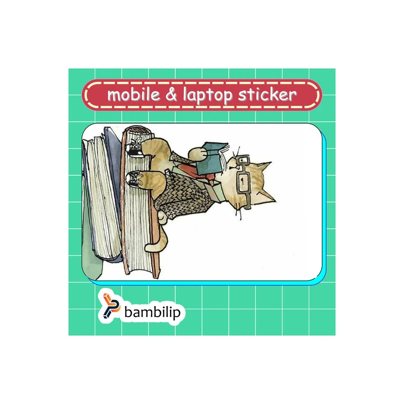 استیکر بامبیلیپ مدل کارت عابر طرح گربه متشخص کتابخوان کد 6258935