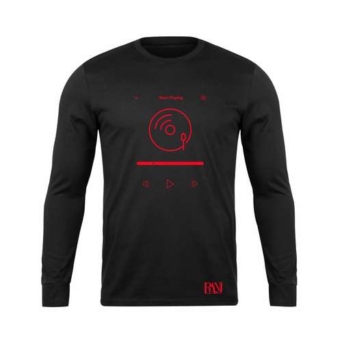 تی شرت آستین بلند مردانه رانژ مدل سایز بزرگ 10062 رنگ مشکی