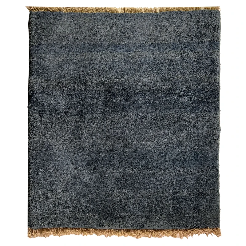 گبه دستبافت قشقایی یک متری زمینه آبی مدل NKP.RJ52