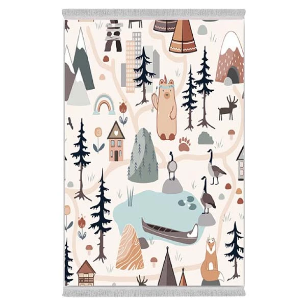 فرش پارچه‌ای دفه مدل فرشینه طرح فانتزی کد 8192