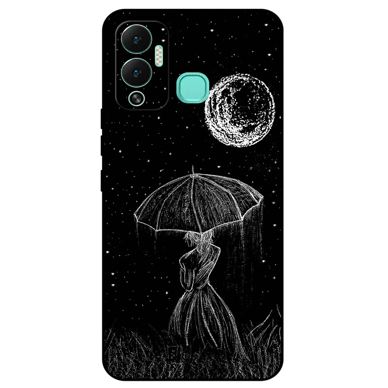 کاور مگافون طرح دختر و ماه مدل 1369 مناسب برای گوشی موبایل اینفینیکس Hot 12 Play